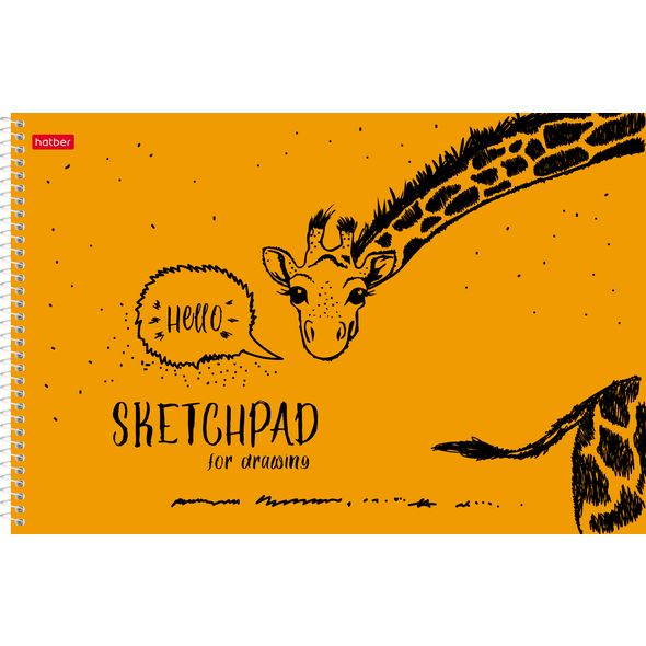 АЛЬБОМ для рисования SKETCHPad 40л А4ф перфорация на отрыв 100г/кв.м на спирали 1 дизайн -HELLO- , 